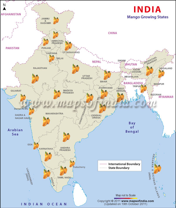 mango map of india