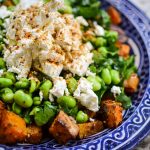 winter squash, broadbean and feta salad