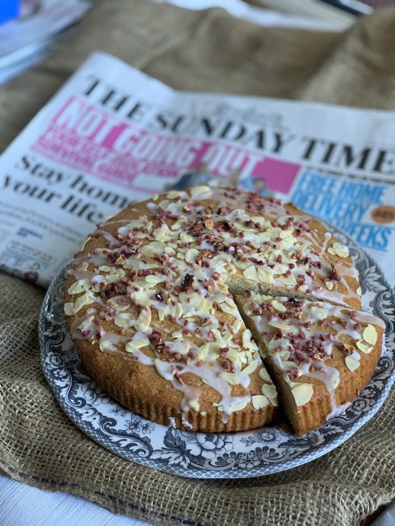 Cake, rose , almond